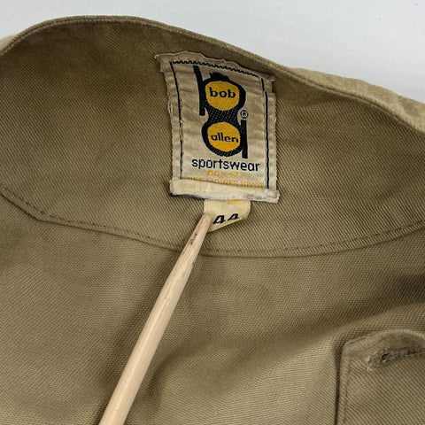 Bob Allen Tan Vintage 70s Padded Shoulder Shooting Jacket Coat Men's Size 44