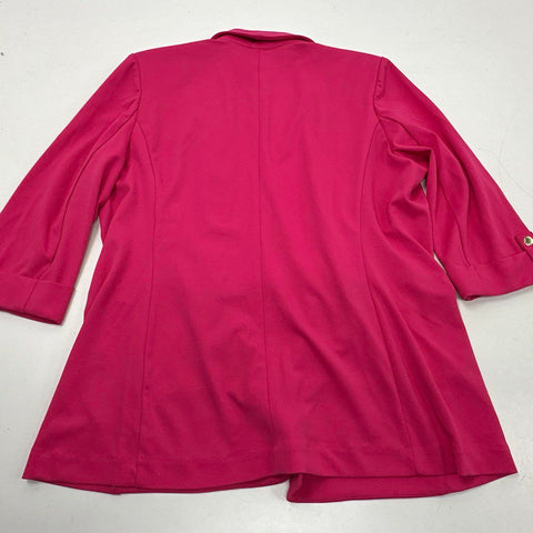 Anne Klein Women's Pink Shawl Collar Open Front 3/4 Sleeve Blazer Sz XL NWT