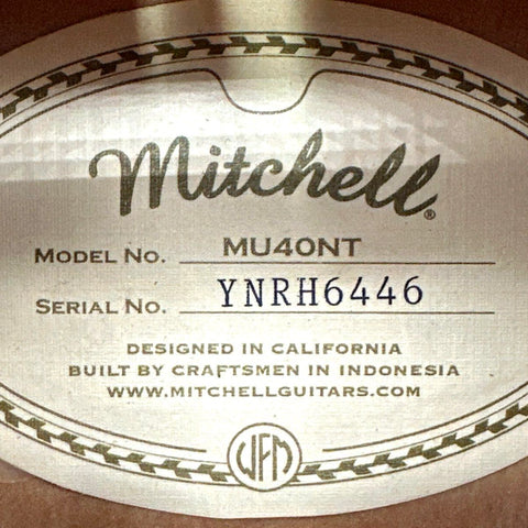 Mitchell MU40NT Soprano Ukulele 4-String Natural Finish Bound Body