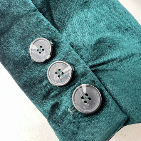 Free People Green Velvet Ashby Double Breasted Blazer Jacket Women's L
