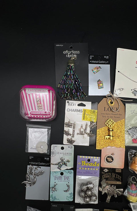 Cat & Jack FAO Schwarz Metal Gallery Jewelry Making Charms Pendants Lot of 25