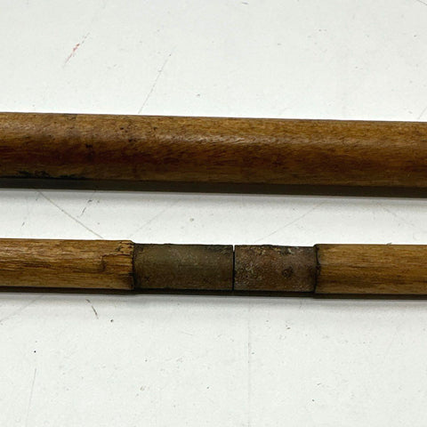 Antique 2-Piece Wood Gun Cleaning Rod Set Shotgun Rifle 39" Mop Swab Eyelet