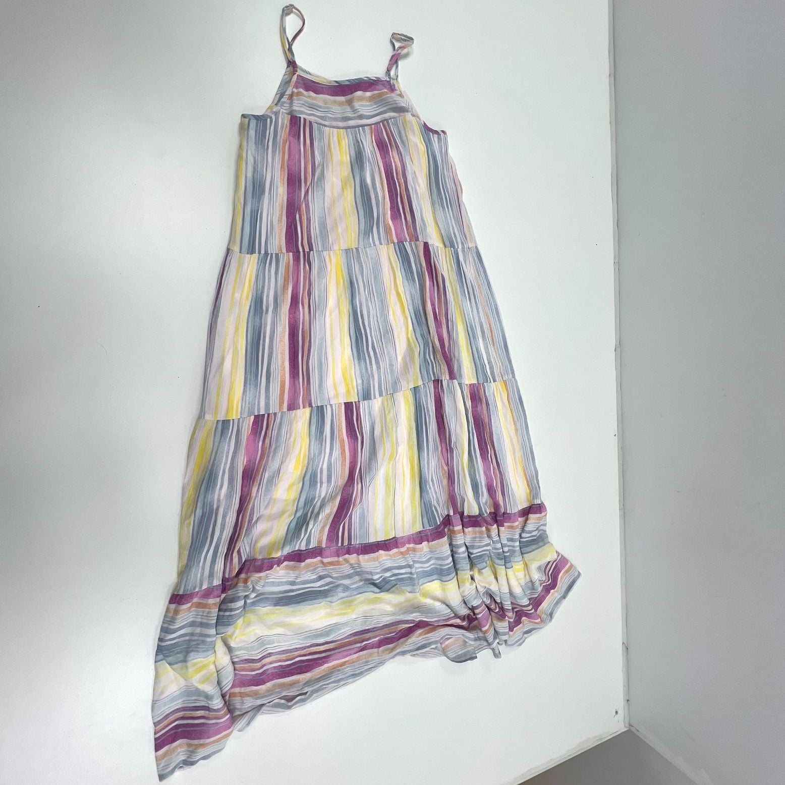 NWT Lauren Conrad Maxi Watercolor Multi Stripes Sundress Women's Small $74
