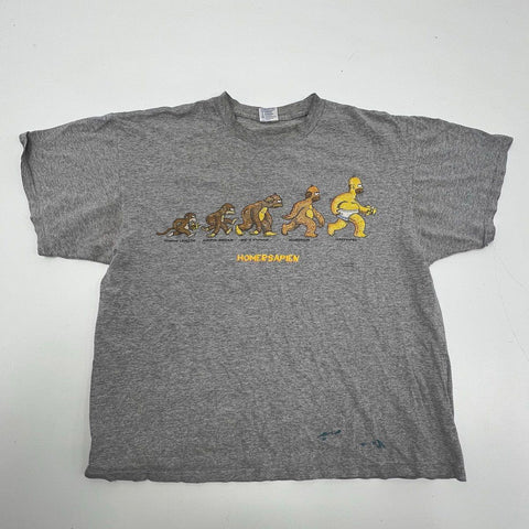 Vintage 2000 The Simpsons Homersapien Evolution Graphic T-Shirt Sz XL