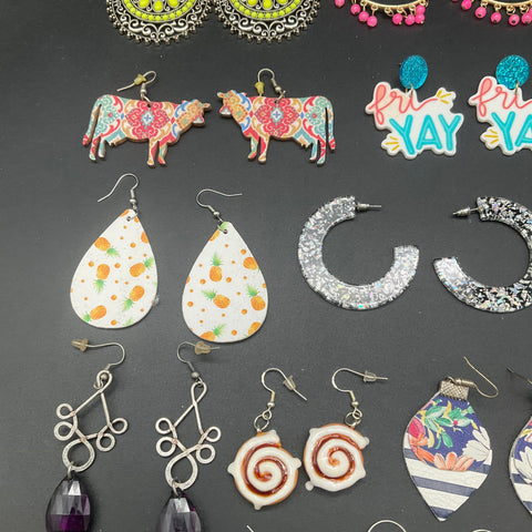 Fashion Jewelry Earrings Lot of 28 Statement Boho Hoop Drop Dangle Styles