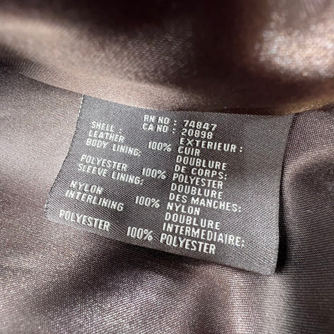 Marc New York Brown Leather Bomber Full Zip Jacket Men's M