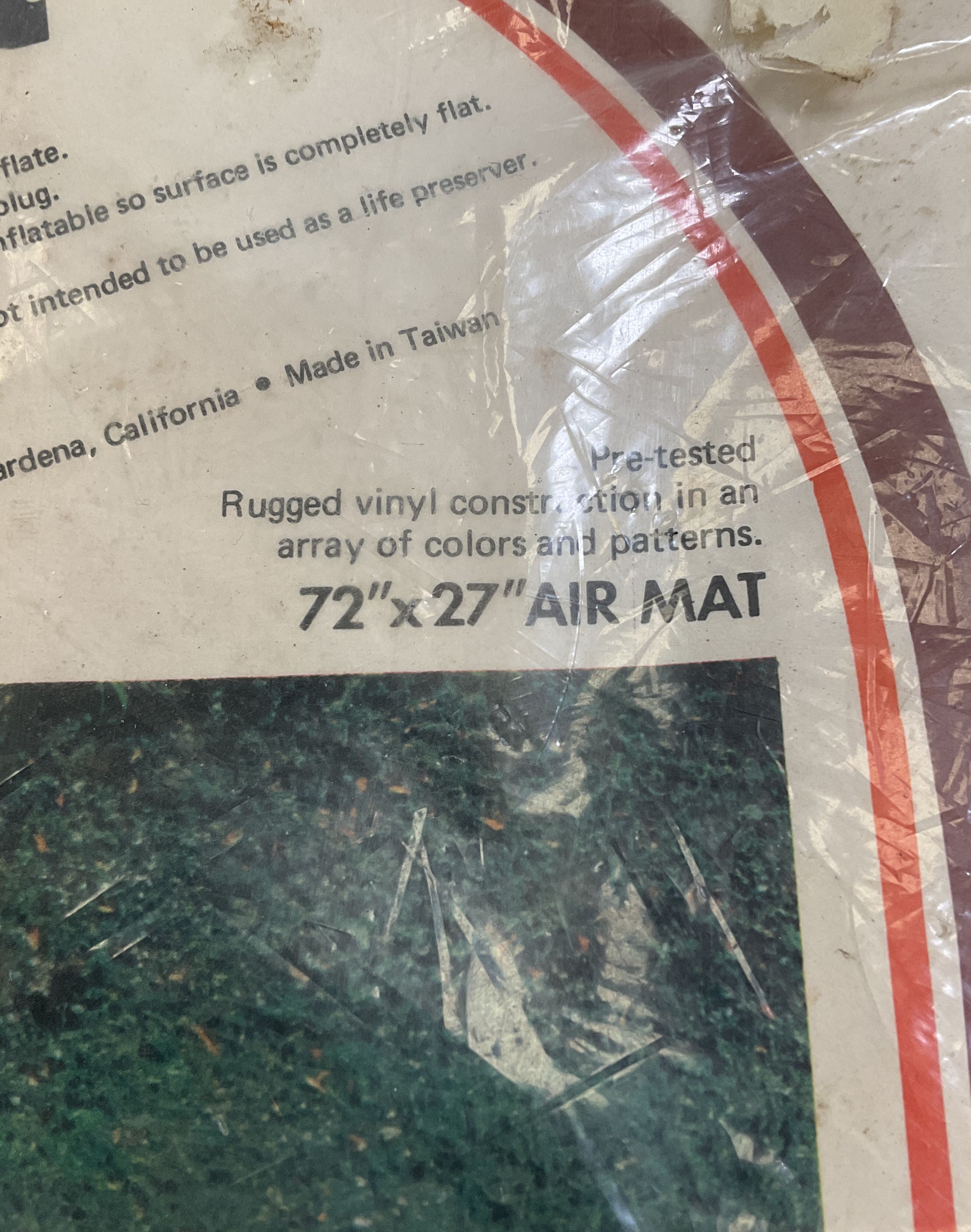 1974 Zee Toys The Wet Set Inflatable Air Mat 72x27" Vintage Car Pattern New