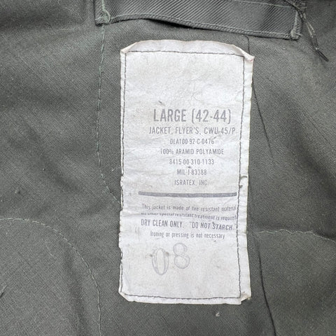 Vintage 90s Isratex Military CWU 45/P Aramid Flyer's Jacket Men's Large