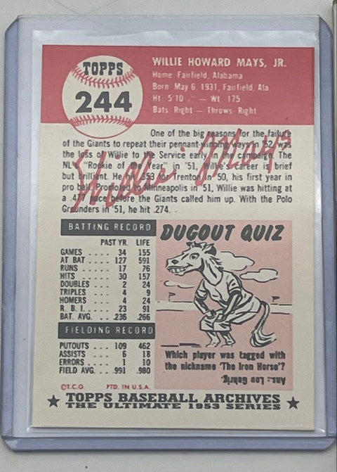 Mickey Mantle Willie Mays Topps Archives Ultimate 1953 Series Reprints Lot 2