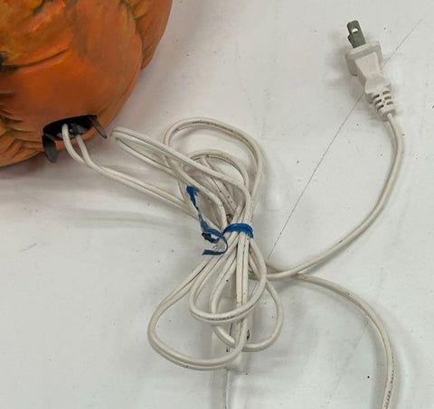 Vintage Halloween Witch Black Cat Pumpkin Jack O'Lantern Ceramic Light Lamp