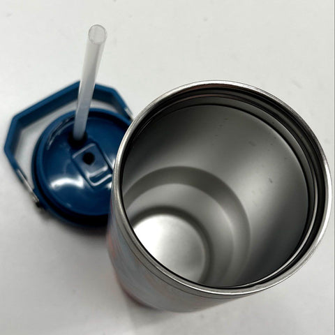 Stanley IceFlow Flip Straw Tumbler 30oz Stainless Steel Blue Orange Swirl