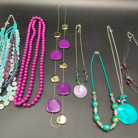 Chico's NW Boho Statement Necklaces Jewelry Lot 10 Beaded Shell Colorful Fashion