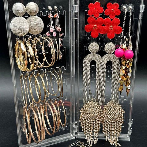 Big Style Statement Fashion Earrings Lot Mixed Large Hoops Rhinestone Dusters