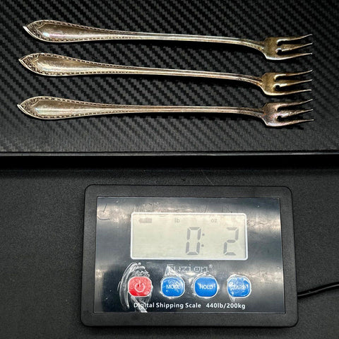 Oneida Community Queen Bess II Silver Plate Seafood Cocktail Forks 3 Piece Set