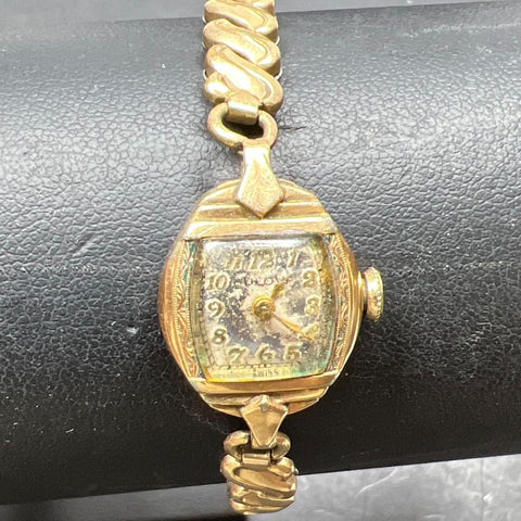 Vintage Bulova 10K Rolled Gold Case Watch Ticking