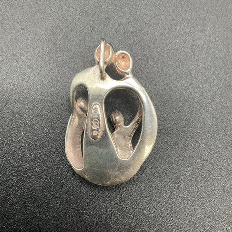 Carolyn Pollack Sterling Silver Loving Family Heart Pendant Vintage COA