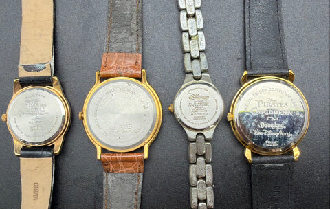 Lorus Disney Watch Lot 4 Mickey Mouse Lion King Winnie Pooh Pirates of Caribbean