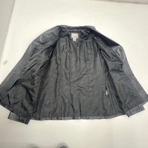 Vintage 90s East Fifth Genuine Leather Zip Up Moto Jacket Sz L