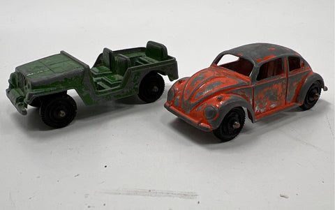 Tootsietoy Diecast Vehicle Lot 5 Cars Trucks Vintage Jeep Beetle