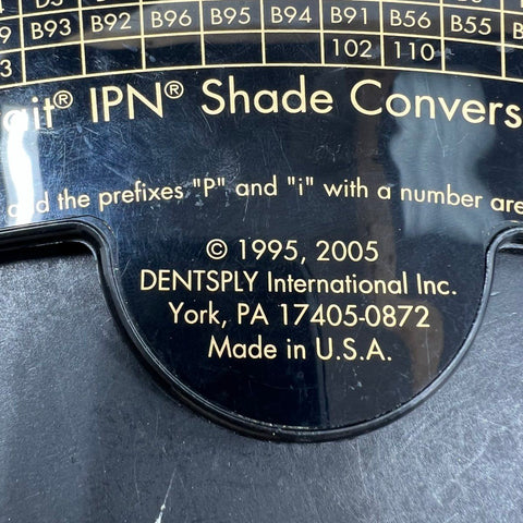 Dentsply Trubyte Portrait IPN Denture Tooth Shade Guide & Conversion Chart