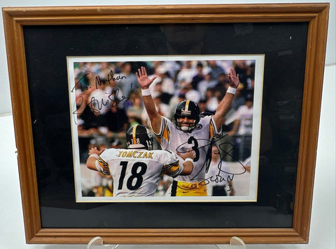 Autographed Sports Memorabilia Lot Framed Huskers Steelers Hockey 3 Pieces