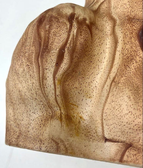 Vintage Mid-Century Modern Poodle Figurine Brown Marbled Glaze 13" Tall Statue