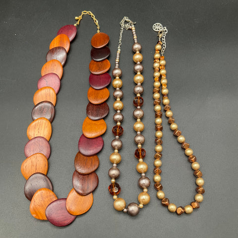 Boho Tribal Eclectic Jewelry Lot 8 Necklaces Wood Shell Beaded Natural Materials