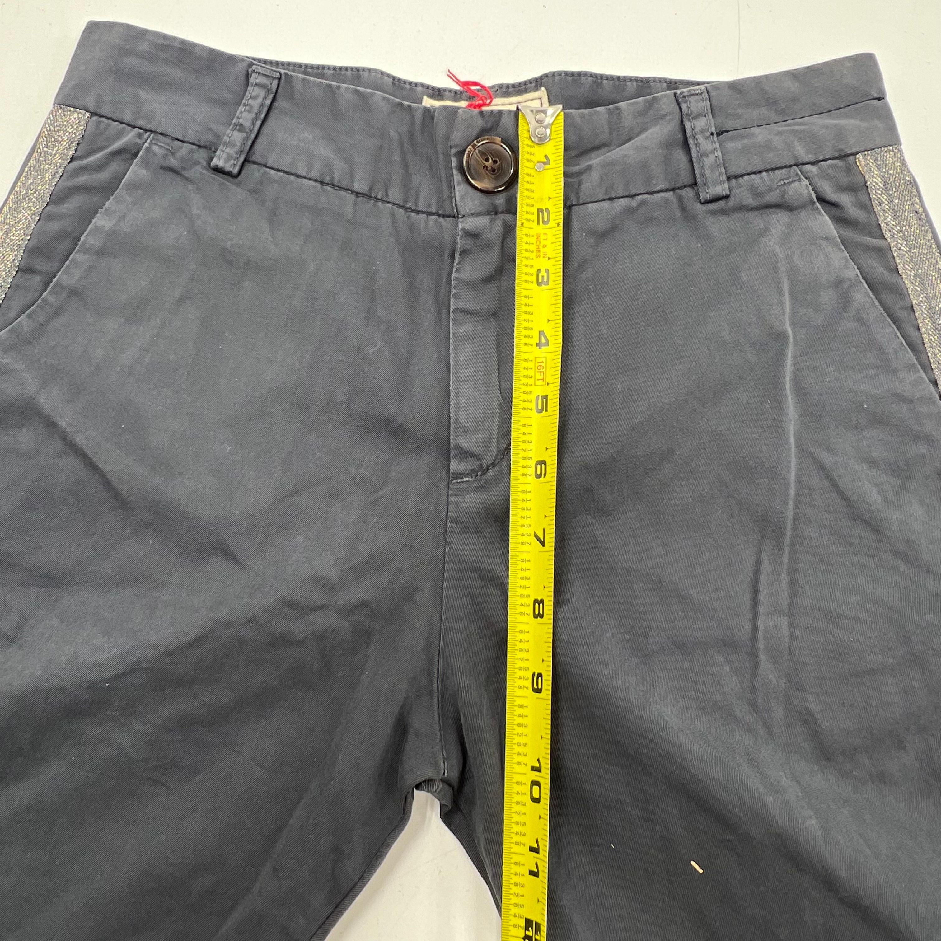 Current/Elliott NWT Gray The Tux Captain Glitter Stripe Trousers Pants Women's
