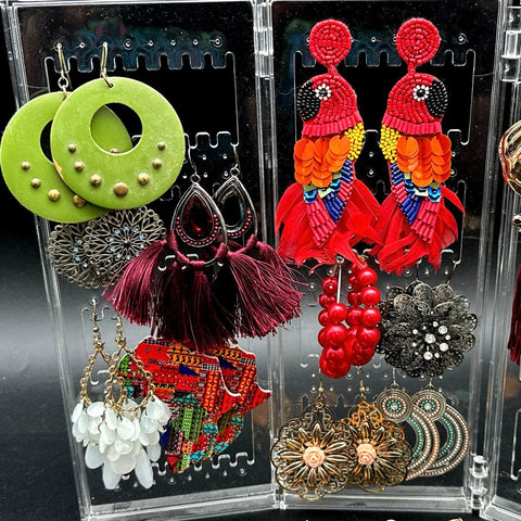 Statement Fashion Boho Style Hoops Tassels Beaded Earrings Jewelry Lot of 25+