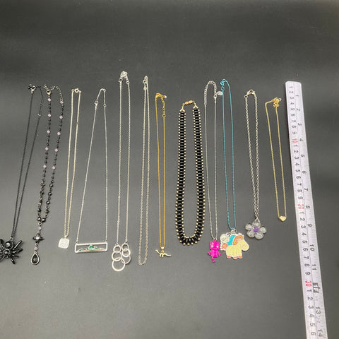 Fashion Costume Jewelry Necklace Lot 12pc Whimsical Gothic Spider Unicorn