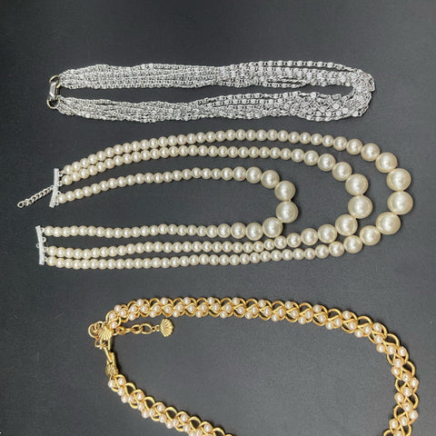 Vintage Richelieu Faux Pearl AB Bead Costume Jewelry Lot of 6 Necklaces