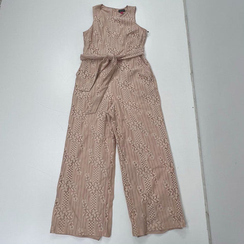 Vince Camuto Women's Peach Bellini Lace Oasis Bloom Jumpsuit Size 4 NWT