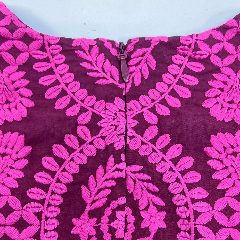 Women's Adelyn Rae Magenta Embroidered Ruffle Cotton Maxi Dress - Size XL