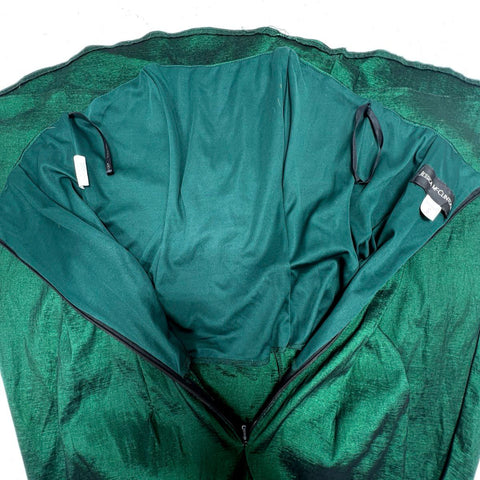 Vintage 90s Jessica McClintock Emerald Green Strapless Formal Evening Dress Sz 6