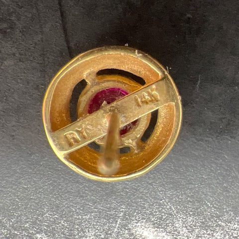 RY 14K Yellow Gold Ruby Stud Earrings 2.53g