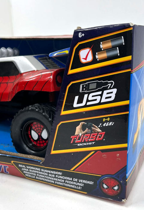 2018 Jada Toys Marvel Spider-Man RC Car Turbo Boost 2.4GHz Open Box