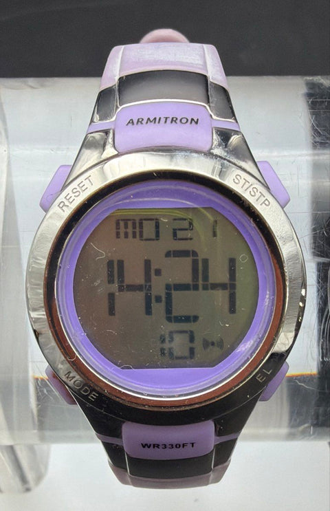 Armitron Digital Sport Watches Lot of 3 Pro Sport All-Sport Lavender Black