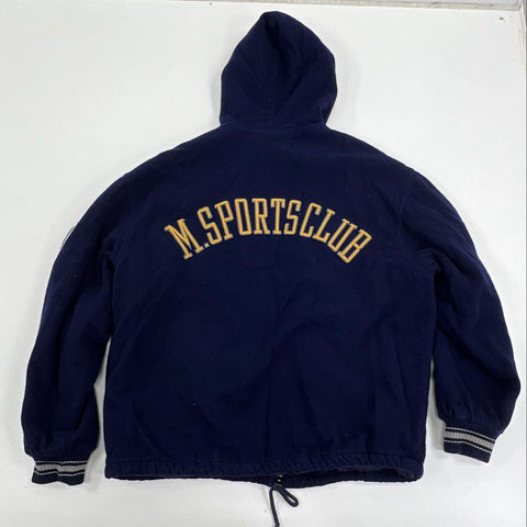 Vintage 90s Maypole Basketball Champs Hooded Varsity Jacket Embroidered Sz L