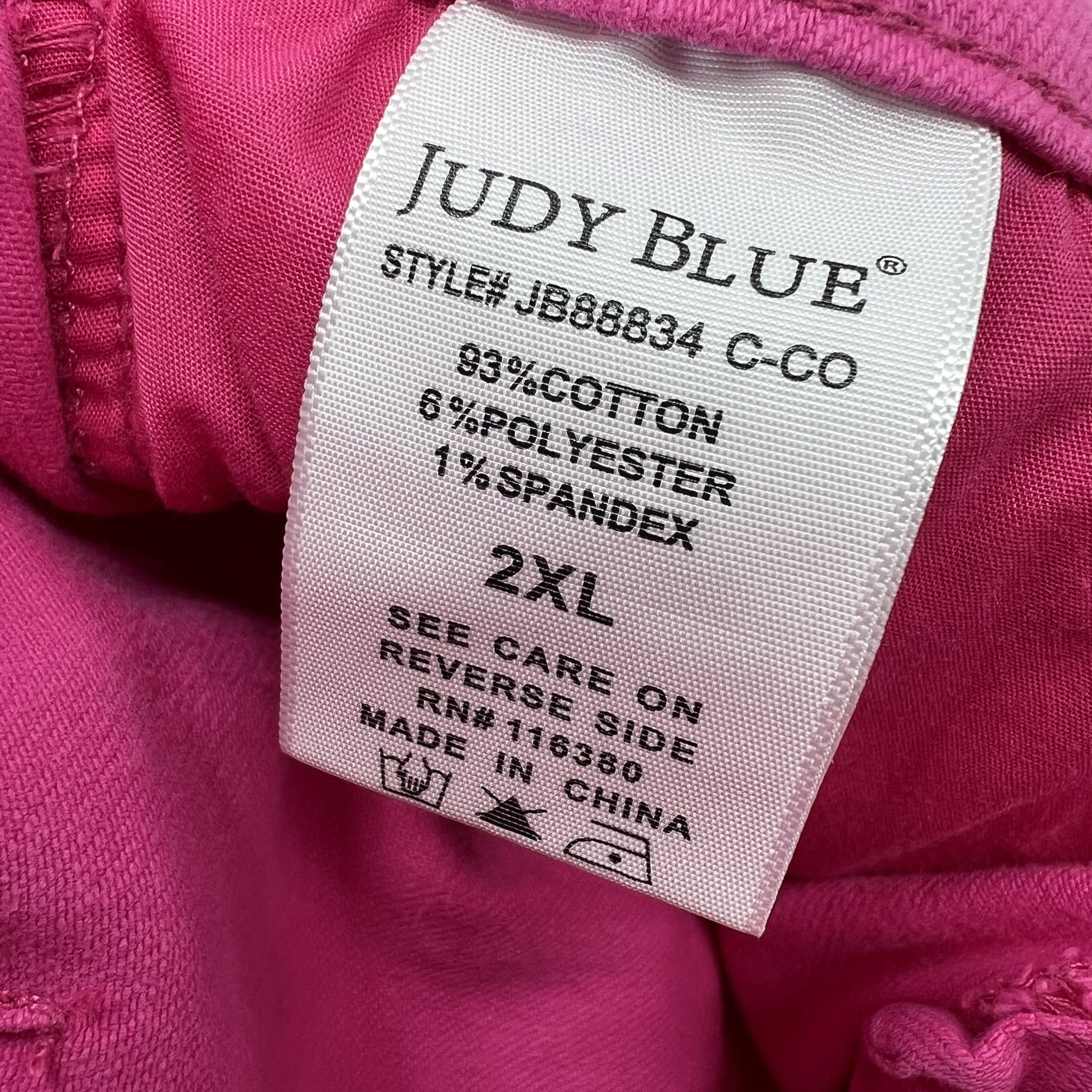 Judy Blue Garment Dyed Utility Flare Jumpsuit Hot Pink Women's Size 2XL NWT