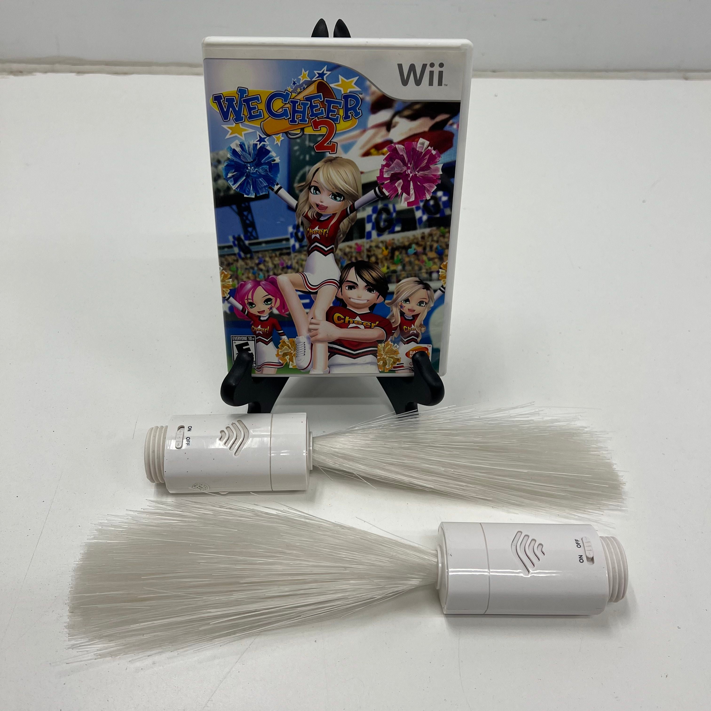 Nintendo Wii We Cheer 2 Game & 2 Pom Pom Accessories Bundle Complete CIB