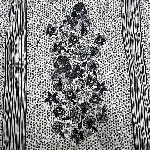 NWT Max Studio Black White Floral Star Print Kimono Cardigan Womens L