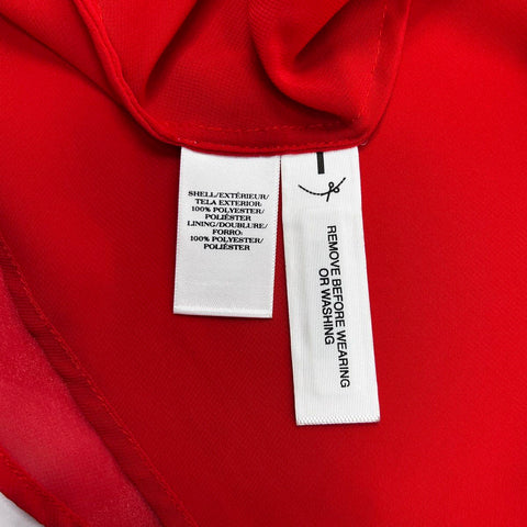 Ann Taylor Women's Red Tie Neck Sleeveless Fit and Flare Dress Sz 14 NWT