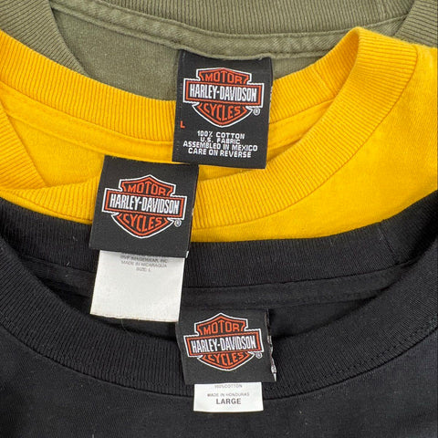 Harley-Davidson Lot of 3 Graphic Biker T-Shirts Grand Canyon Las Vegas Sz L