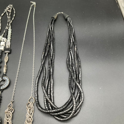 Treska AEV Boho Beaded Statement Necklaces Jewelry Lot of 8 Silver Tone