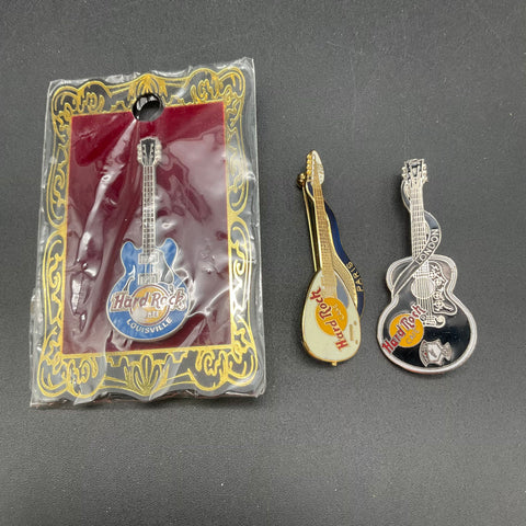 Hard Rock Cafe Lot of 11: 5 Enamel Guitar Pins & 6 Save the Planet Buttons