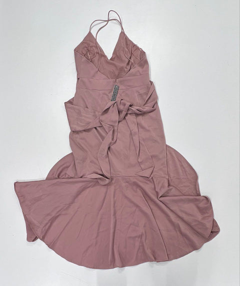 Gianni Bini Women's Melinda Dress Dusty Rose Halter Ruffle High Low NWT Sz M