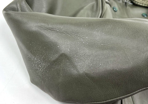 Vintage 70s Bolta Flex 400 Faux Leather Sherpa Lined Car Coat Jacket Sz L