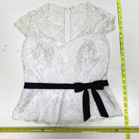 Alfred Angelo Women's Lace Peplum Top Eggplant Satin Skirt Set Sz 6/4