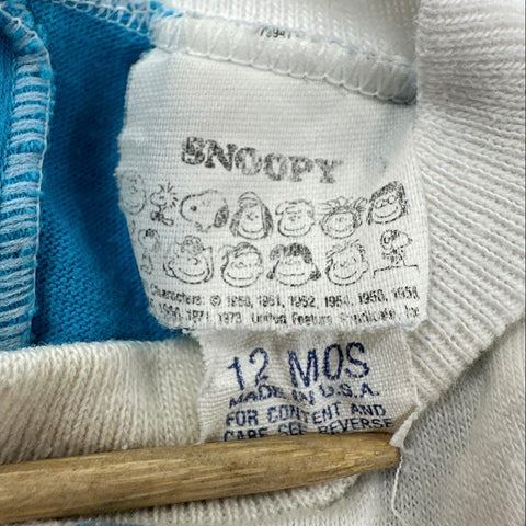 Vintage 80s Snoopy Peanuts Kids Clothing Lot Romper Shorts Pants USA Sz 3-12M