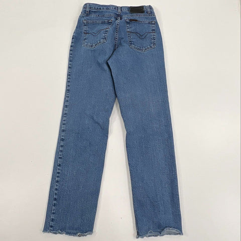 Y2K Harley-Davidson Straight Leg Jeans Raw Frayed Hem Made in Canada Sz 6